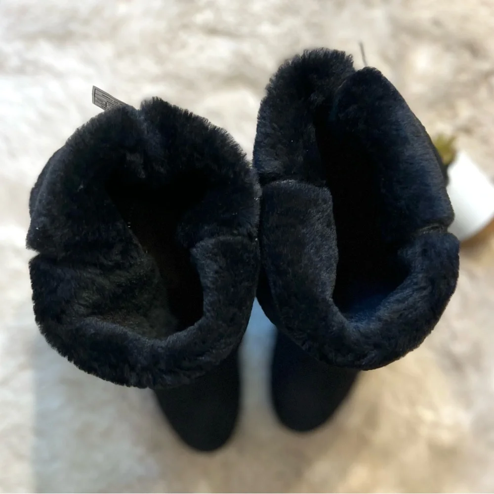 UGG Black Tall Wedge Winter Boots - Picture 13 of 16